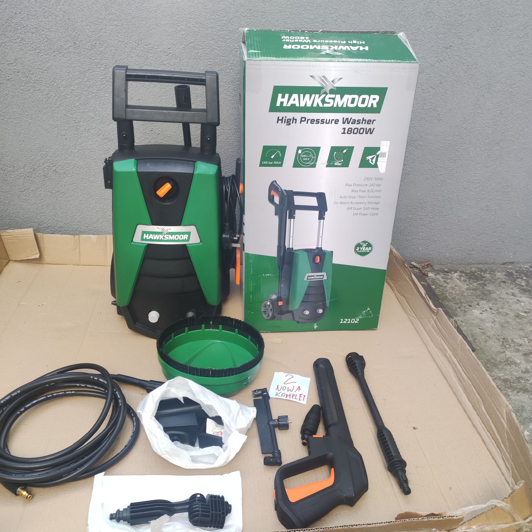 Myjka ciśnieniowa hawskmoore 140 bar 1800 W