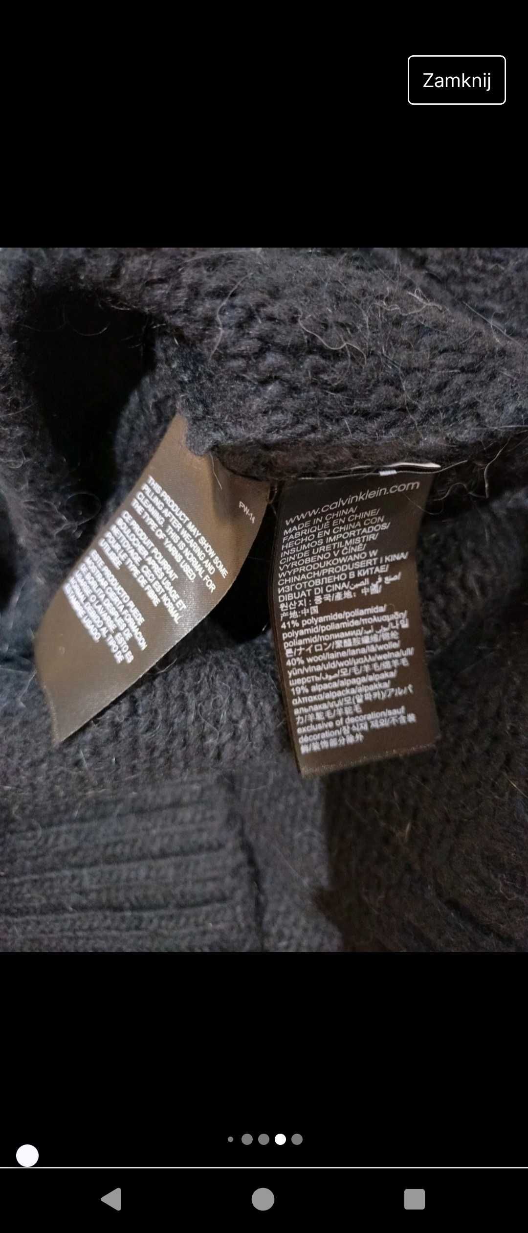 Calvin klein gruby  bardzo sweter.cieply