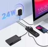Hub USB 3.2 z zasilaczem, hub RSHTECH 8-portowy USB 3.1 Gen2