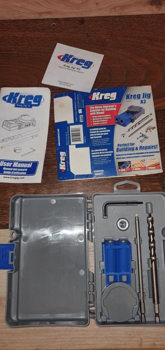 Набор kreg. Кондуктор.Шипи дерев'яні, саморізи