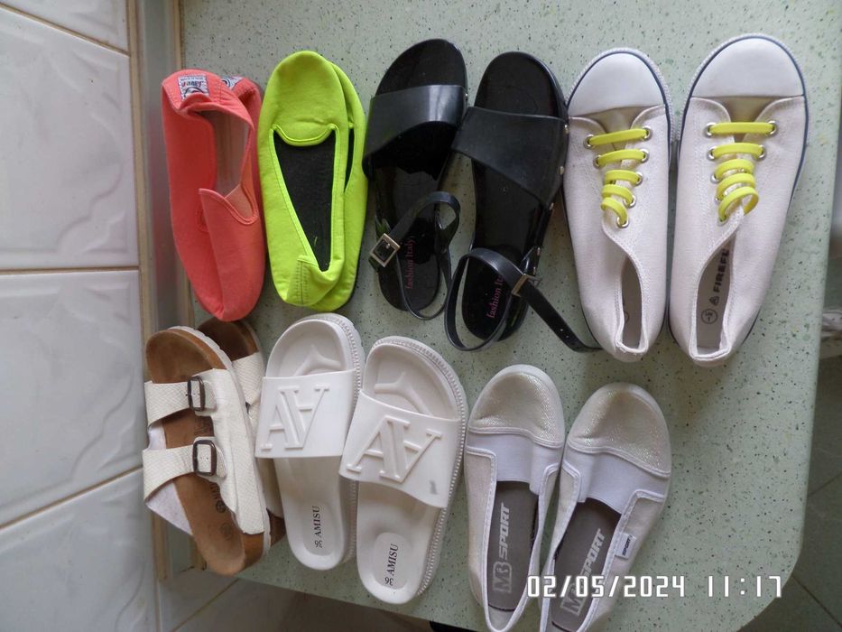 Zestaw letnich butów roz 34/35/36  15 sztuk za 70zł