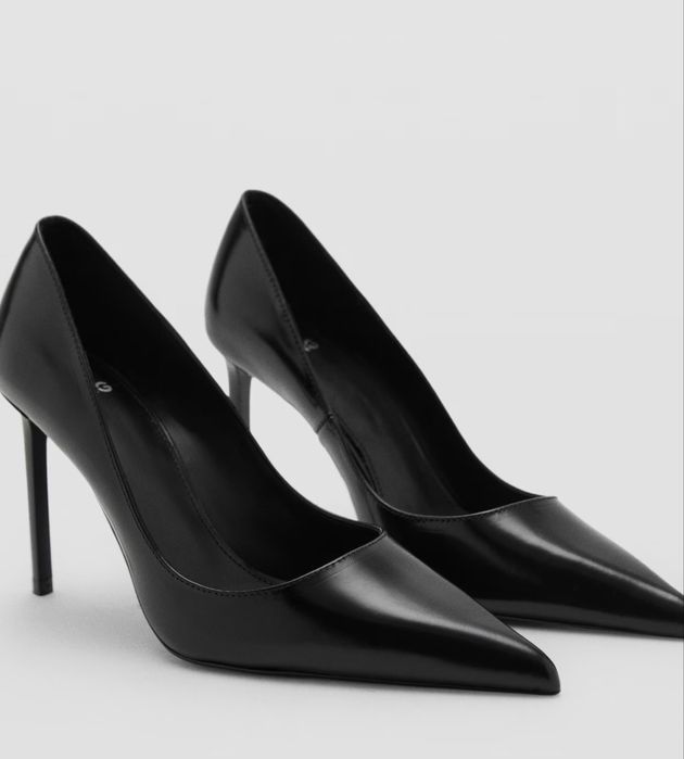 Mango туфли на каблуке натуральная кожа