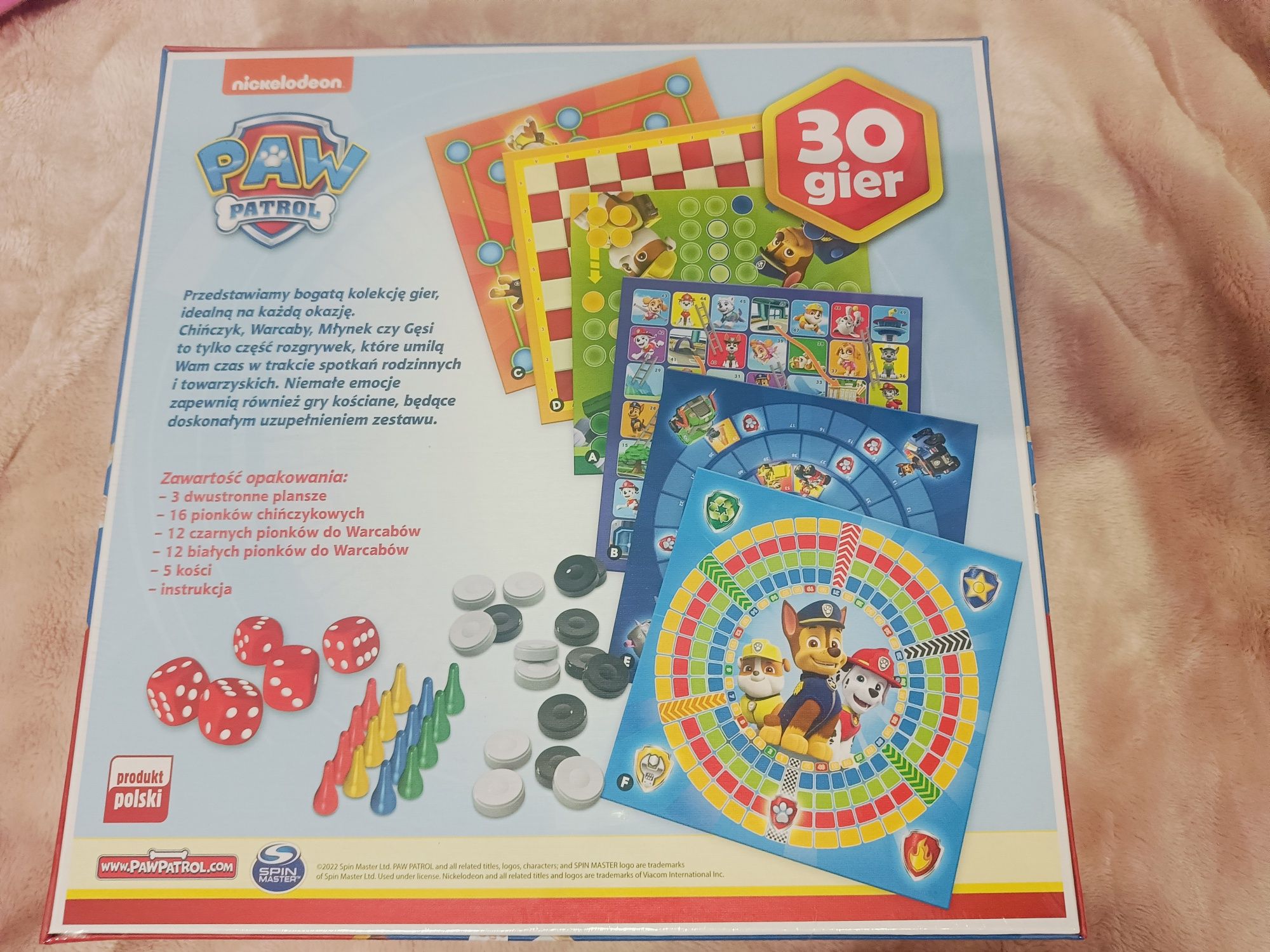 Psi Patrol gra planszowa 30 gier chińczyk warcaby Ludo Gabi puzzle