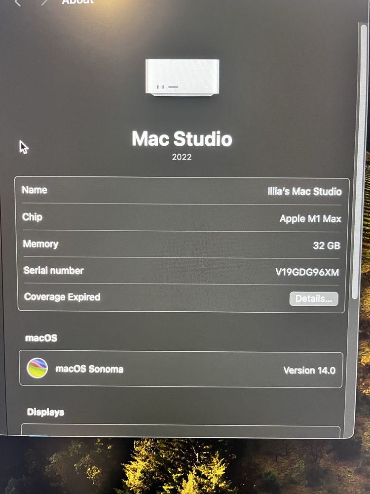 Mac Studio M1 Max chip 32 GB RAM / 512 GB SSD
