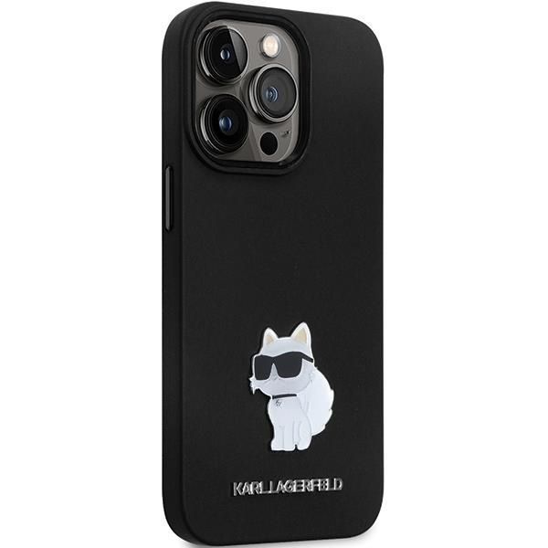 Etui Karl Lagerfeld Silicone Choupette Metal Pin dla iPhone 14 Pro