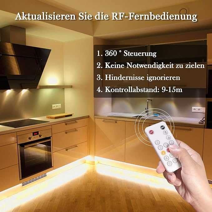 Taśma LED WOBANE, ciepła biel, ściemnialna, taśma LED 5 m z pilotem RF