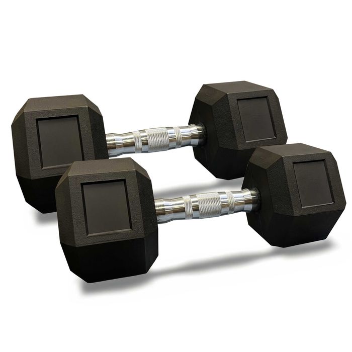 Hantla hex hantel żeliwny do ćwiczeń żeliwny gumowany 2x15kg