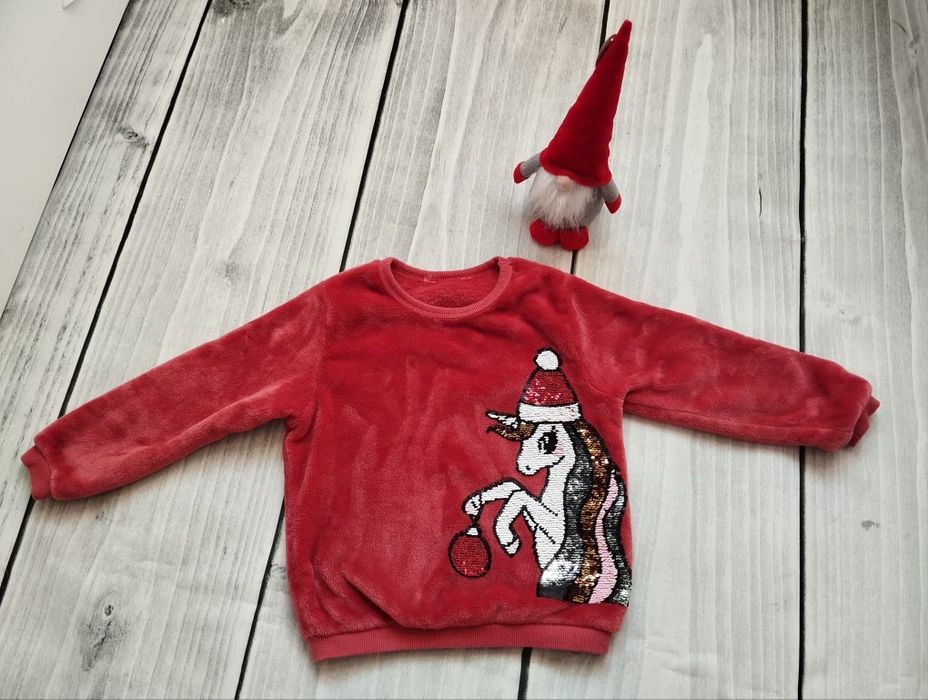 Bluza świąteczna dziewczęca H&M 122 sweter, sweterek, bluzka na święta