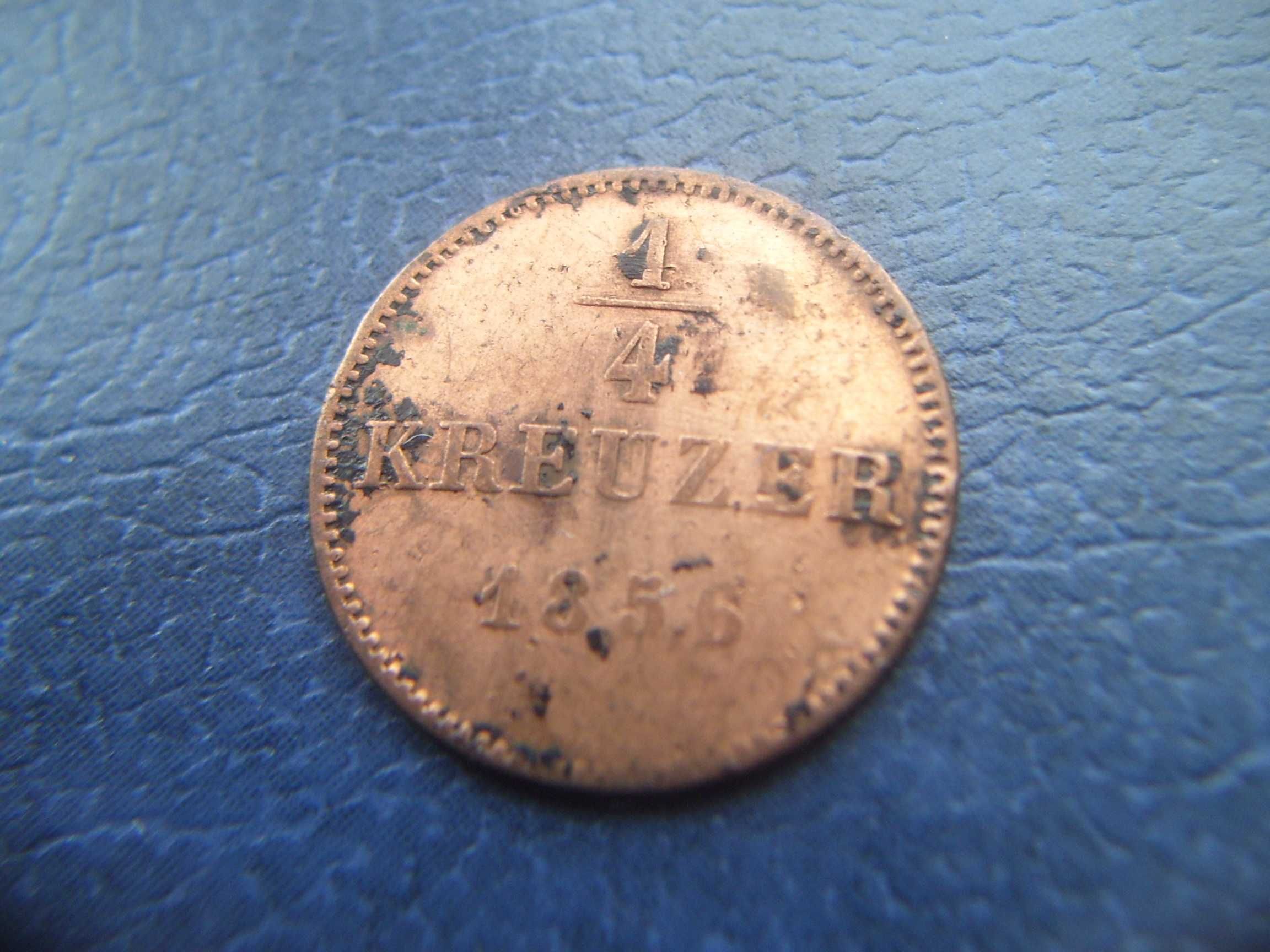 Stare monety 1/4 krajcara 1856 Schwarzburg Niemcy