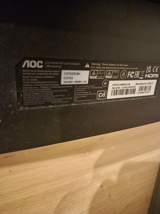 Monitor LED AOC 27 C27G2ZE