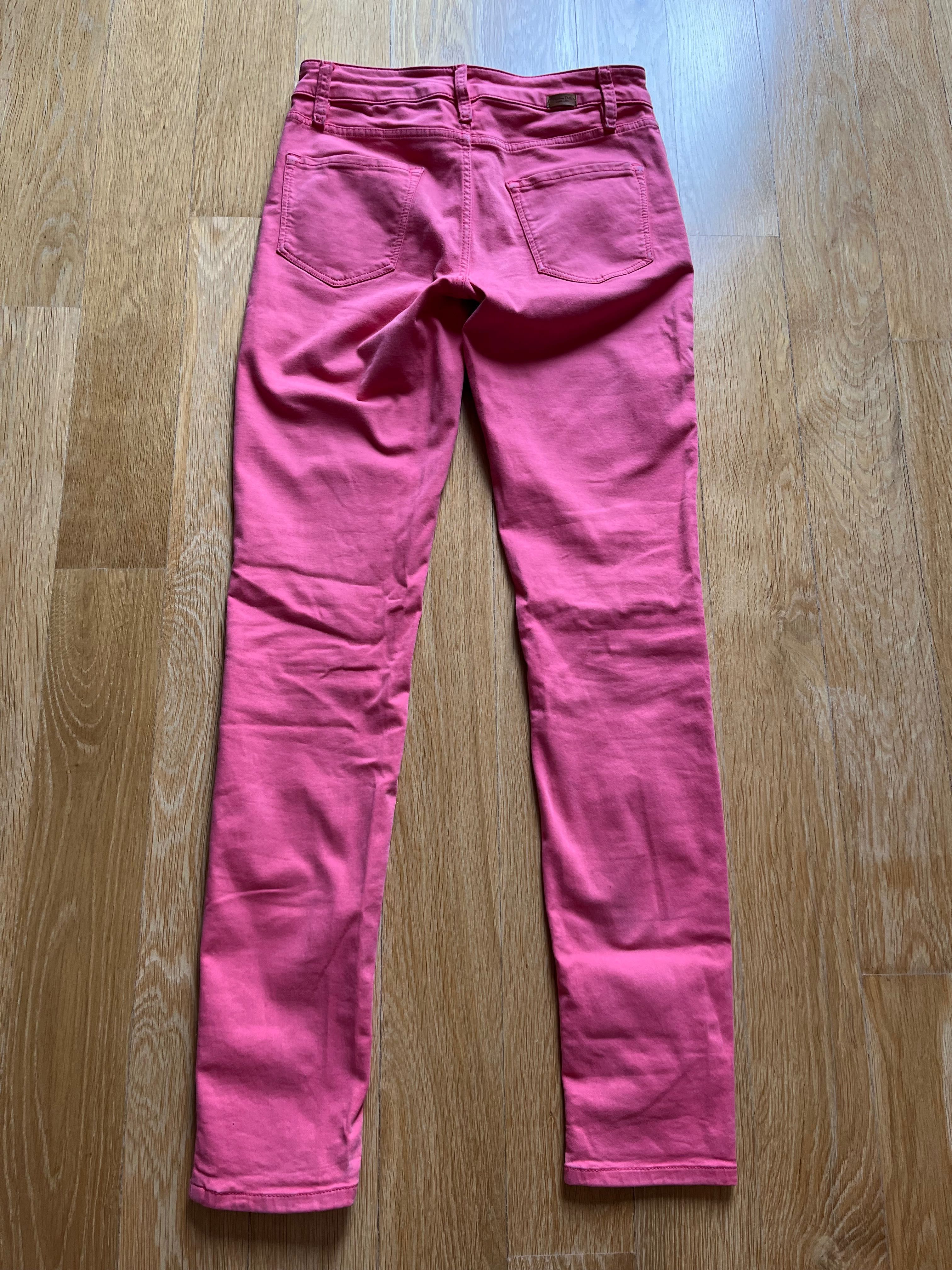 Spodnie różowe Massimo Dutti skinny fit