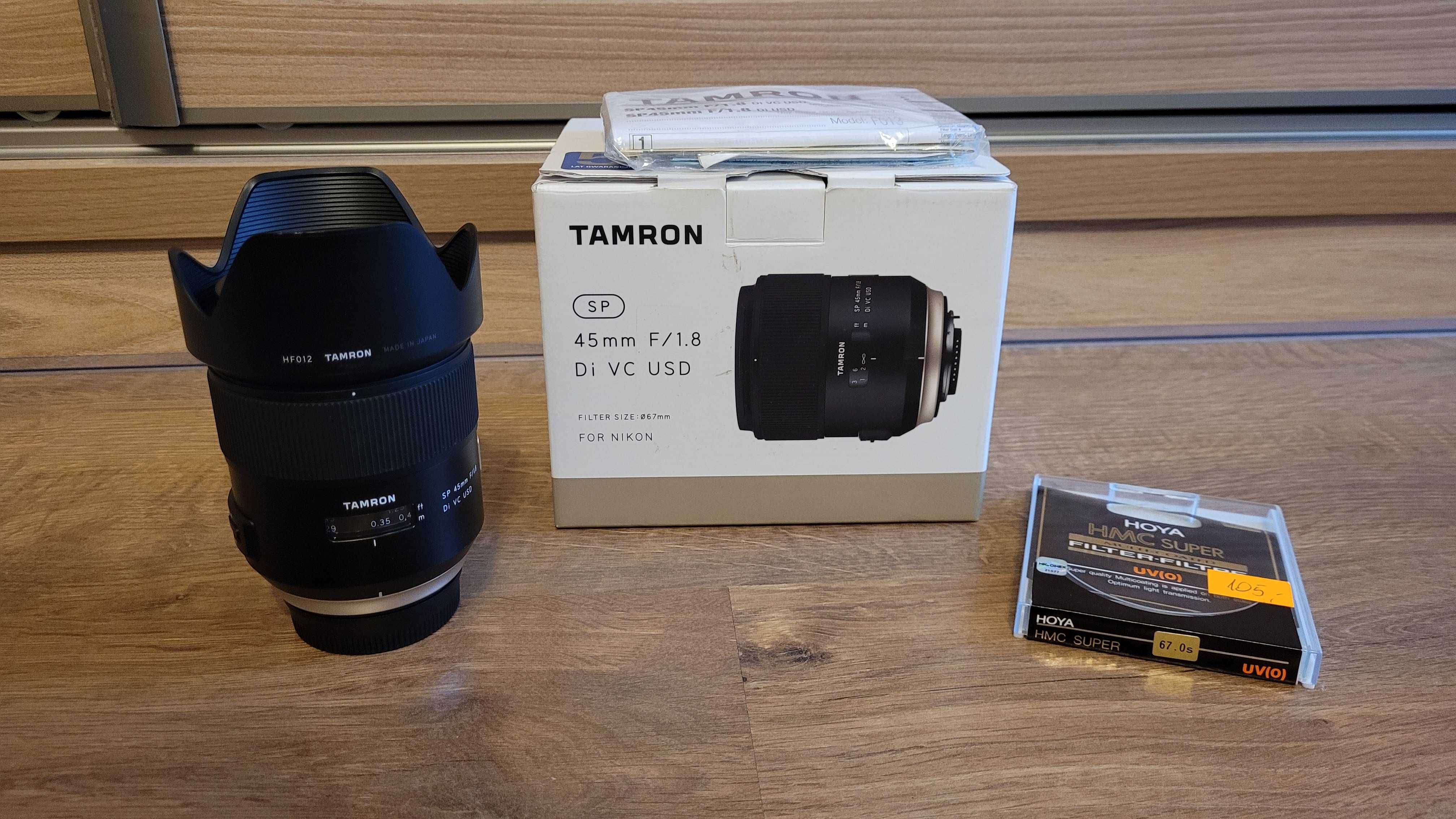 Tamron SP 45mm F/1,8 Di VC USD Nikon ze stabilizacją filtr UV gratis!!