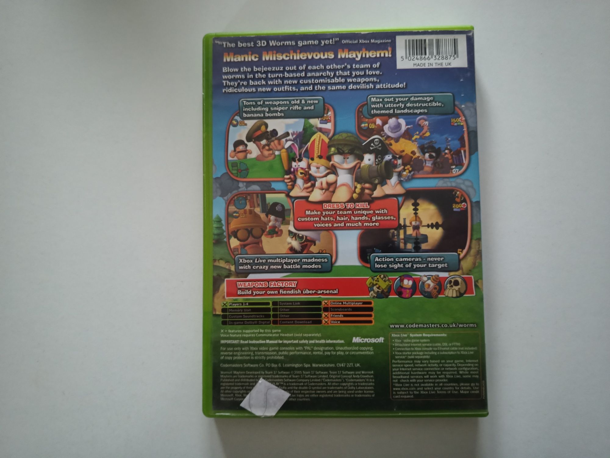 Gra Xbox classics Worms 4
