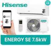 Hisense 7.5KW Klimatyzator Grzanie A++ do 80m2 - WiFi -22°C 53% RABAT