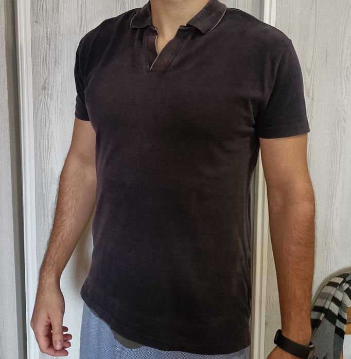 Polo Springfield 100% algodão azul marinho