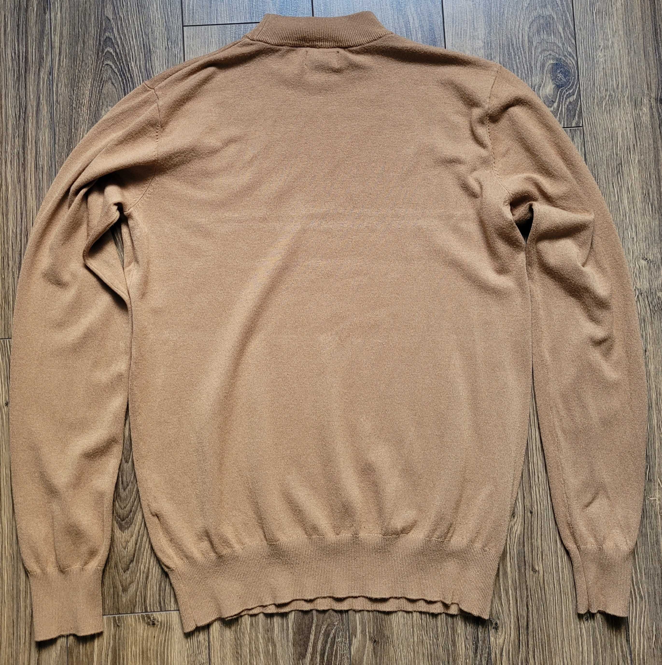 męski sweter Gianni Feraud 70% wiskoza L camel wielbłądzi jasny brąz
