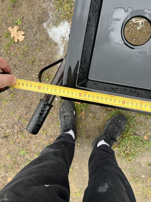 Zlew czarny dwukomorowy 48x75