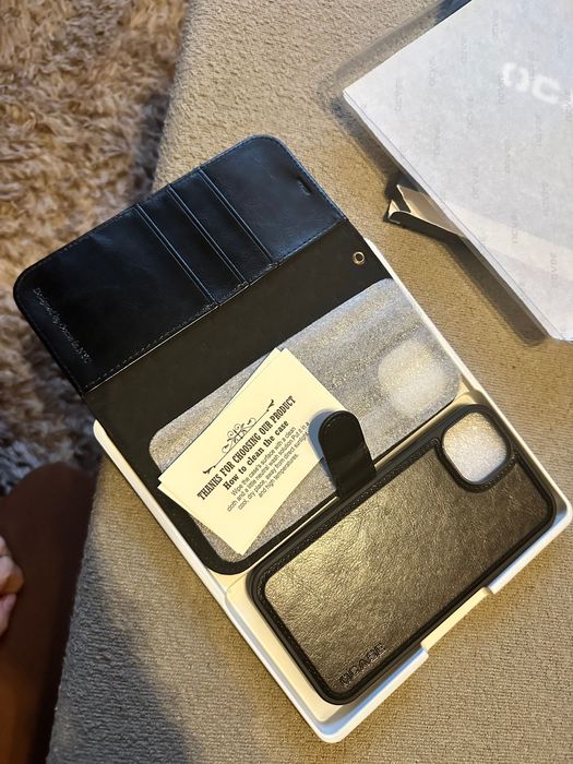 Nowy skórzany case 2w1 iPhone 15 plus