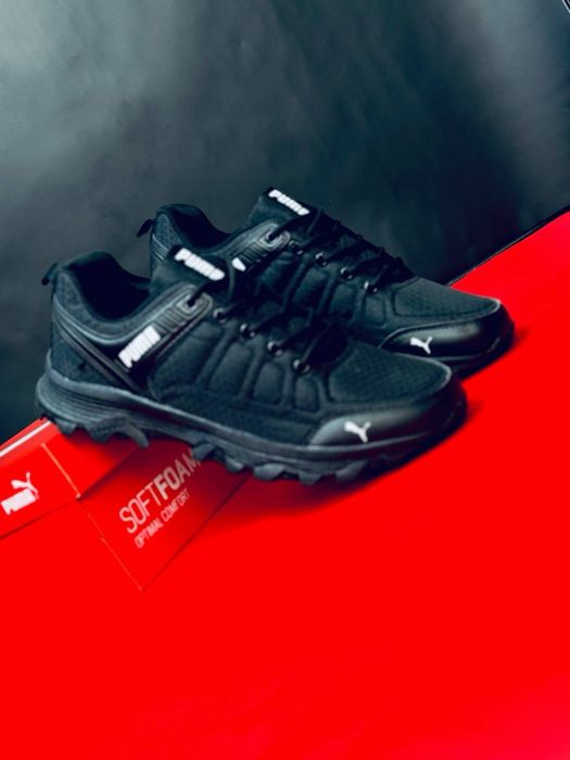Черные кроссовки Puma на осень / не промокают / мужские кроссовки пума