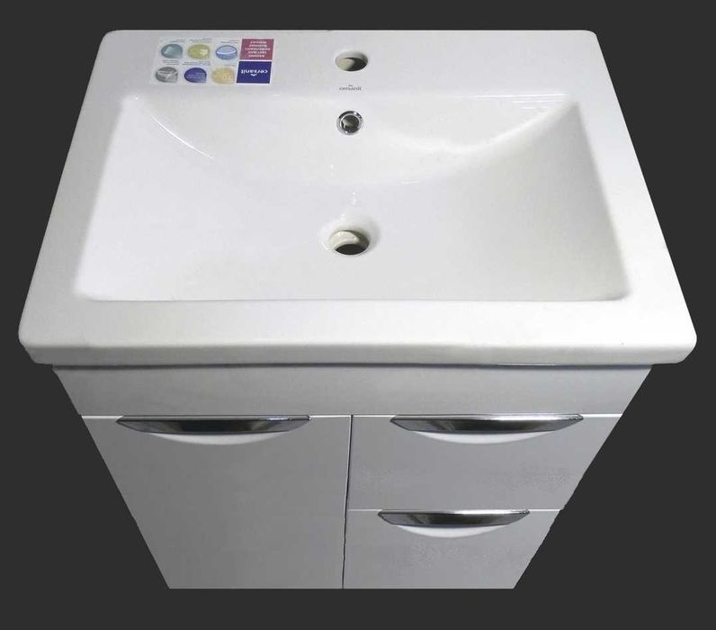 Керамічна раковина Церсаніт у комплекті з тумбою високої якості.
