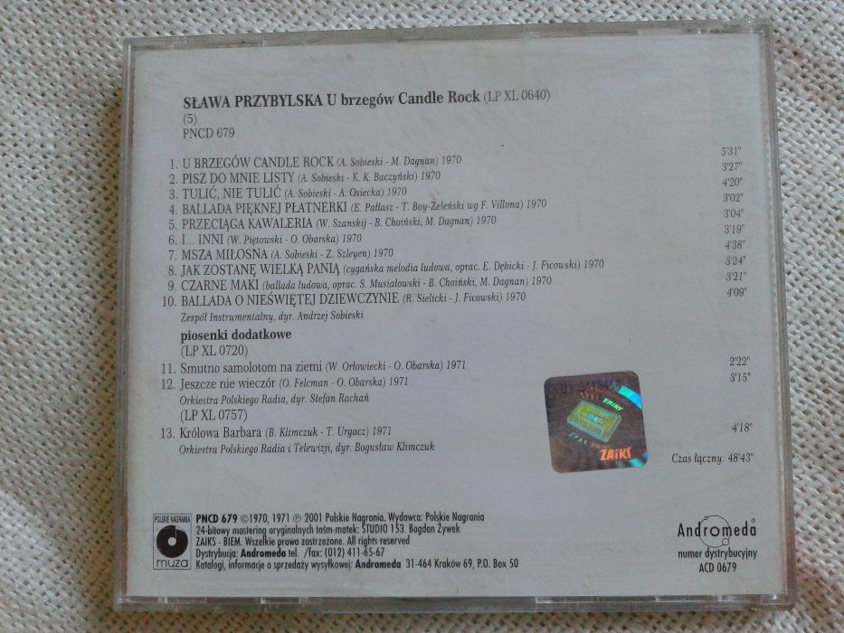 Sława Przybylska - U Brzegów Candle Rock CD