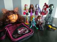 Zestaw-lalki, peruka,torba, piórnik, pojemnik, organizer Monster High