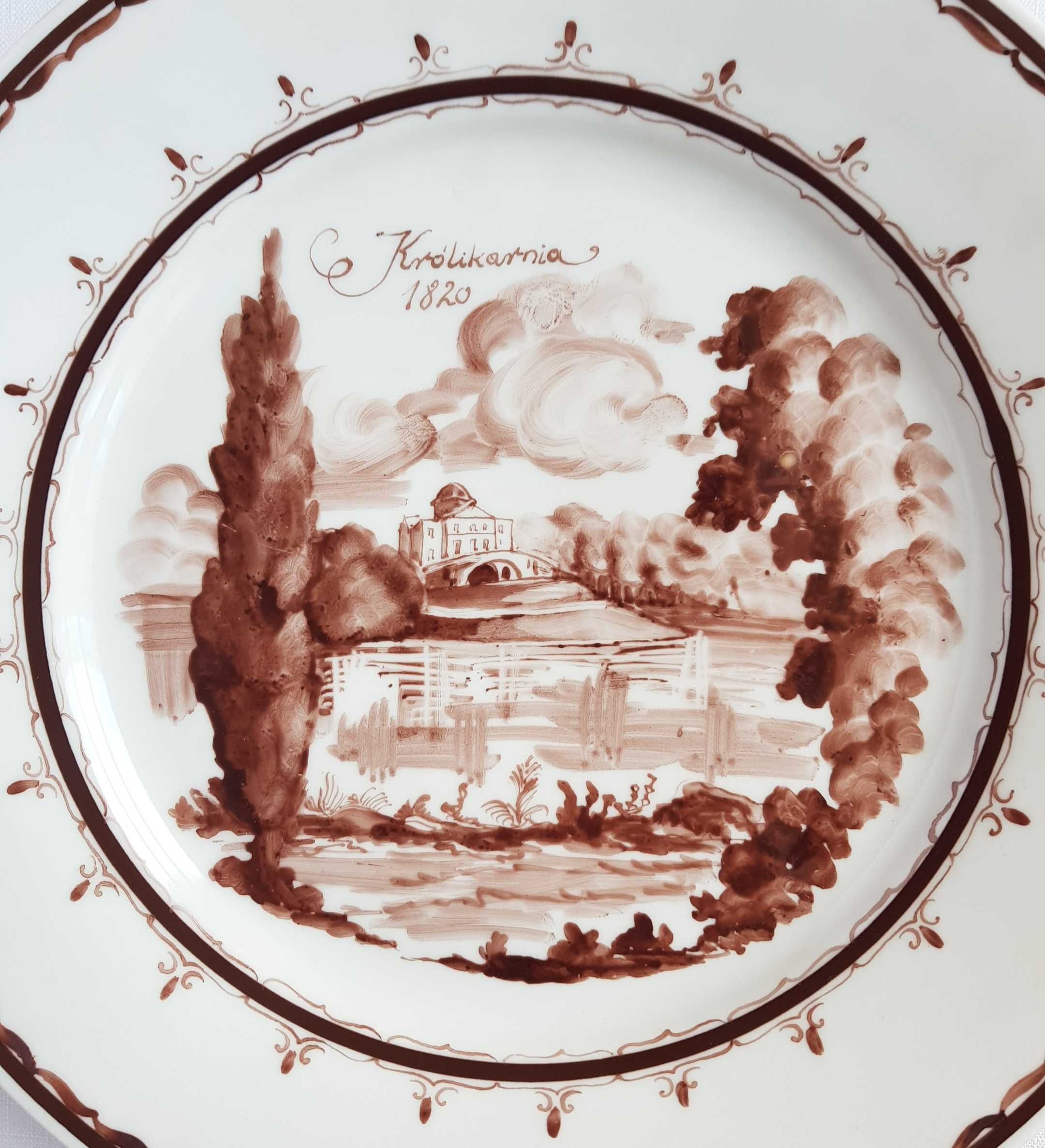 Warszawa  Królikarnia 1820 porcelanowy talerz patera  Vintage PRL