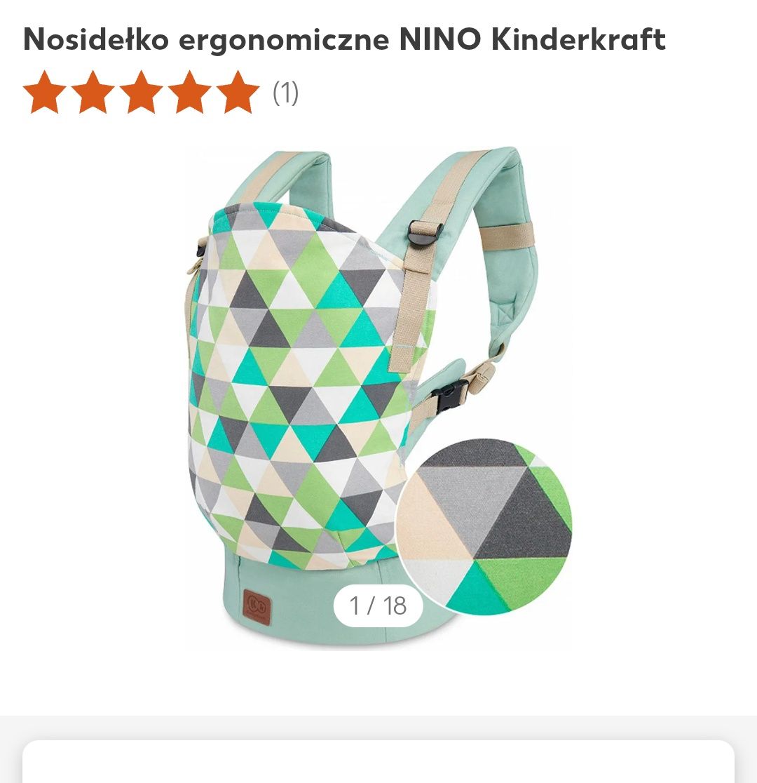 Kinderkraft nino nosidełko szare