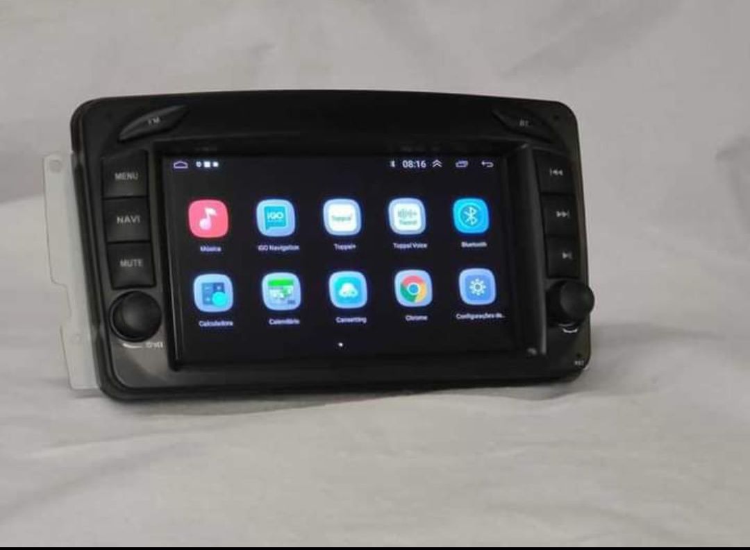 Rádio Android 12 com GPS Mercedes W203/W209 (Novo)