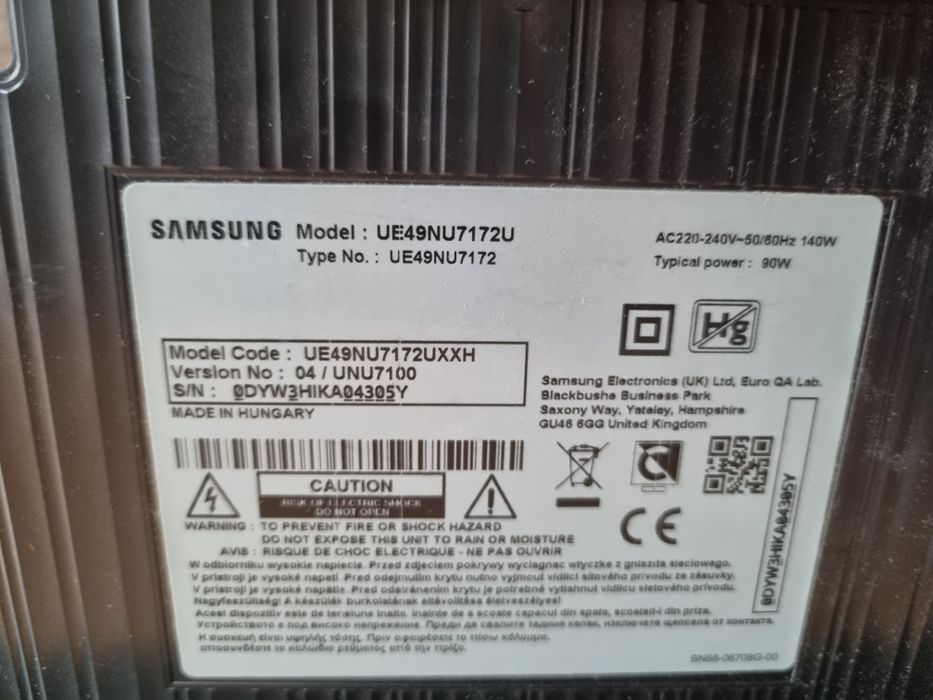 Samsung Ue49nu7172 uszkodzony obraz wysyłka