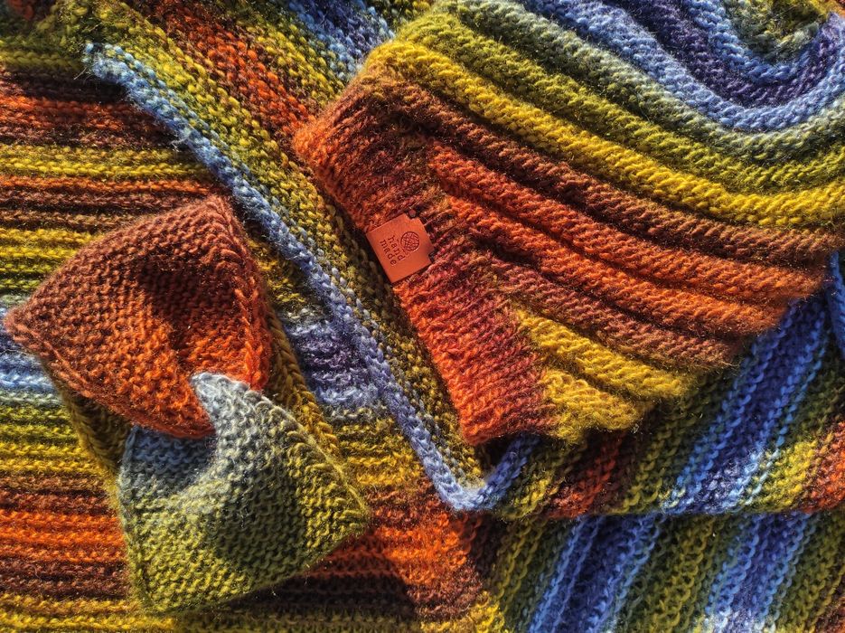 Czapka, opaska, chusta HANDAMDE ręcznie robiona ciepła zestaw