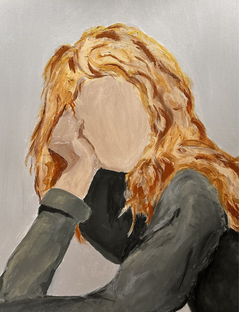 Obraz kobieta malowany ręcznie