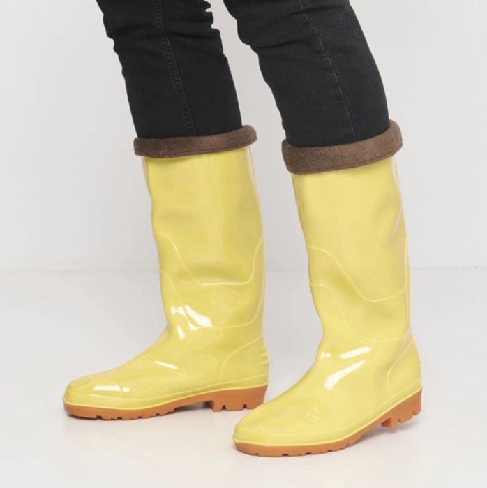 Чоловічі гумові чоботи жовті Резиновые сапоги мужские желтые