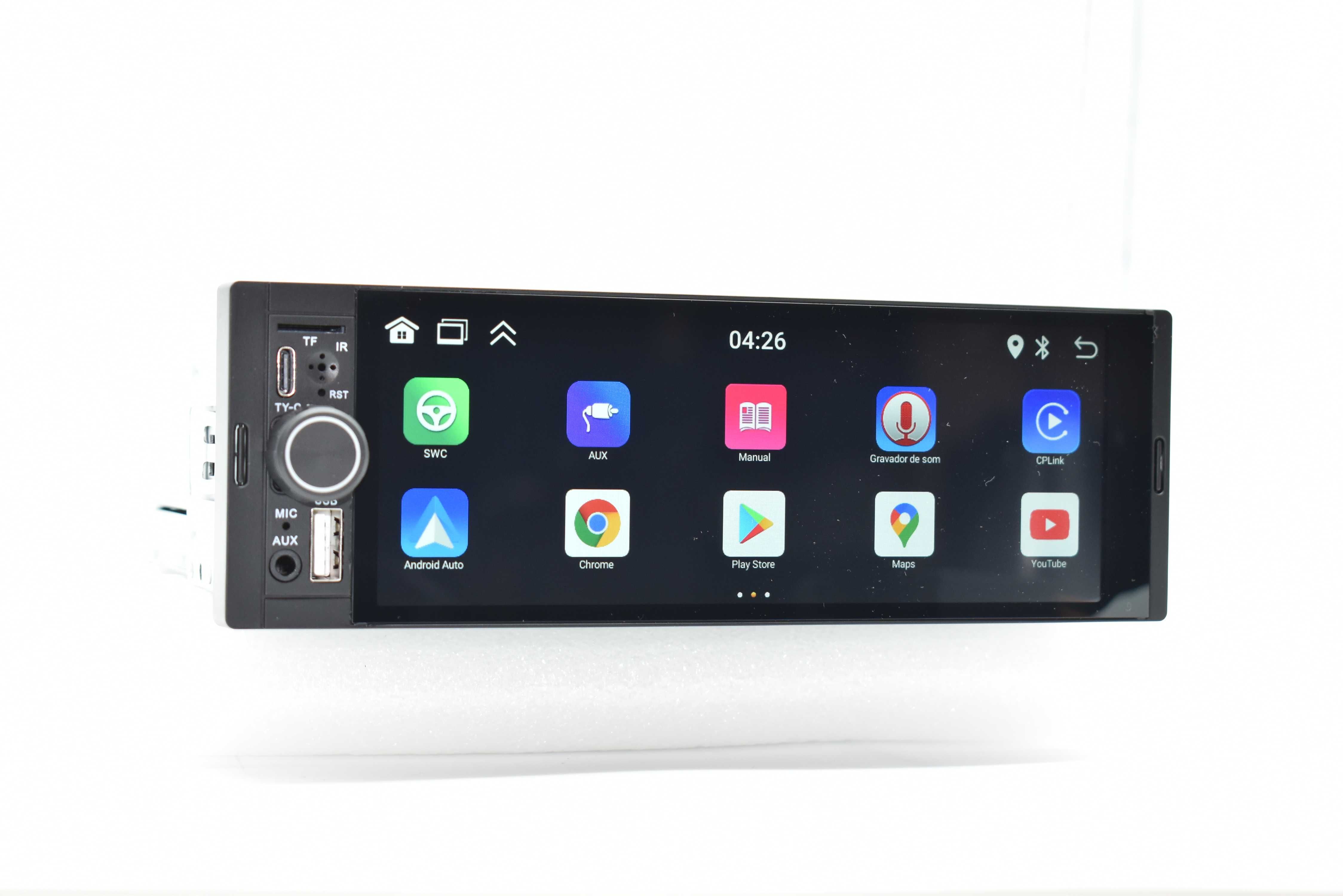 Rádio 1 DIN Android Universal – GPS Carplay - Novo