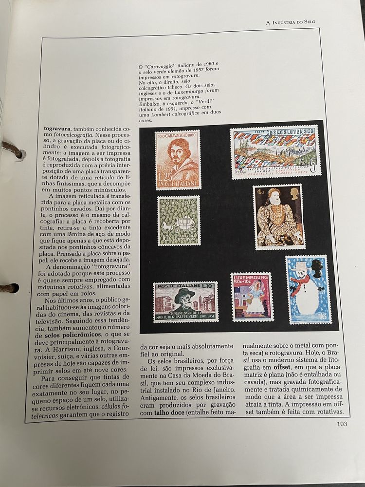Livro sobre selos de todo o Mundo