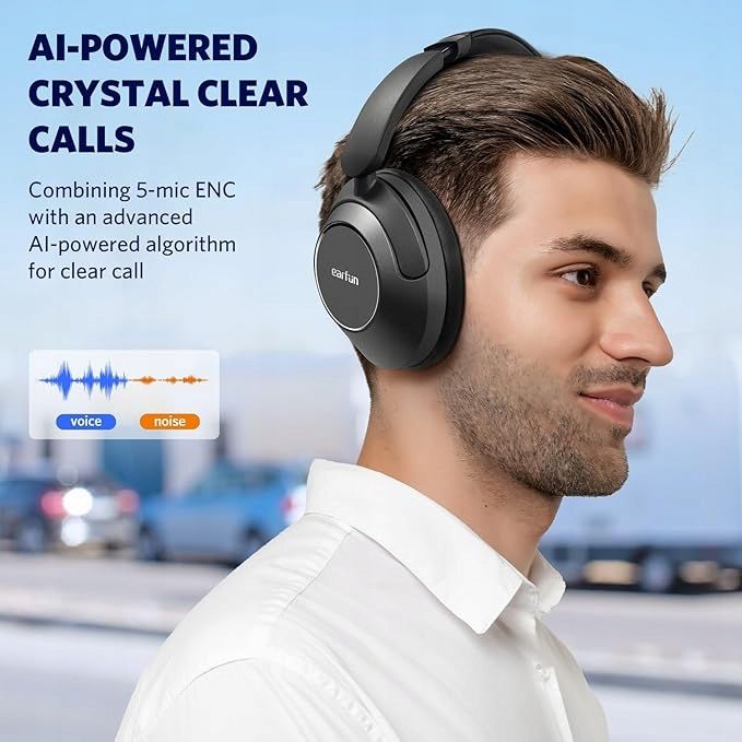 Słuchawki bezprzewodowe Nauszne bluetooth z mikrofonem earfun Wavepro