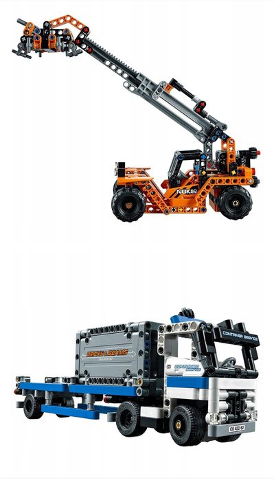 Duży zestaw Lego Technic plac przeładunkowy