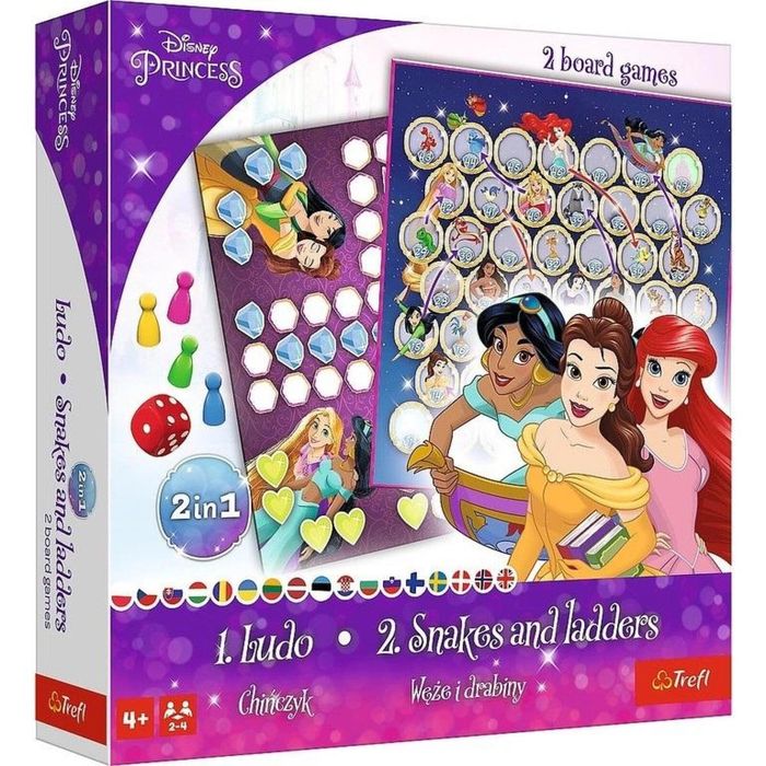Disney Princess 2w1 Chińczyk -Węże i drabiny TREFL Trefl pudełko,