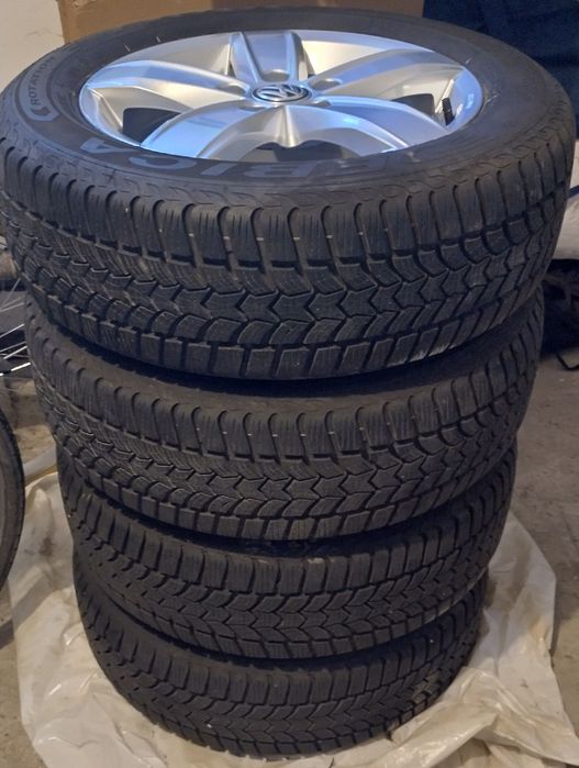 Alufelgi vw 5*112 r.16 opony zimowe Dębica