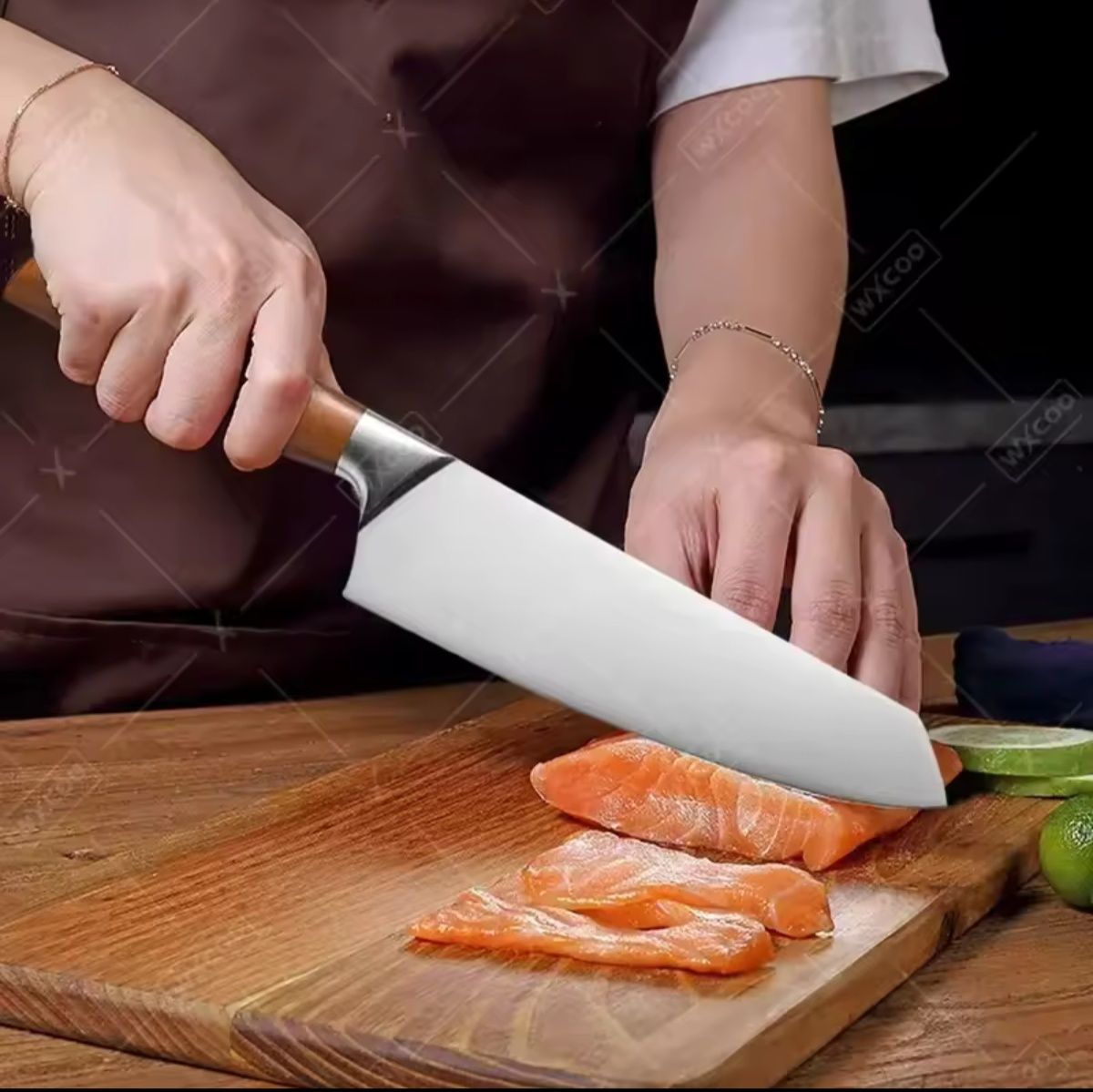 Набор японских Ножей Santoku Спешите АКЦИЯ(Шеф-нож для рыбы в подарок)
