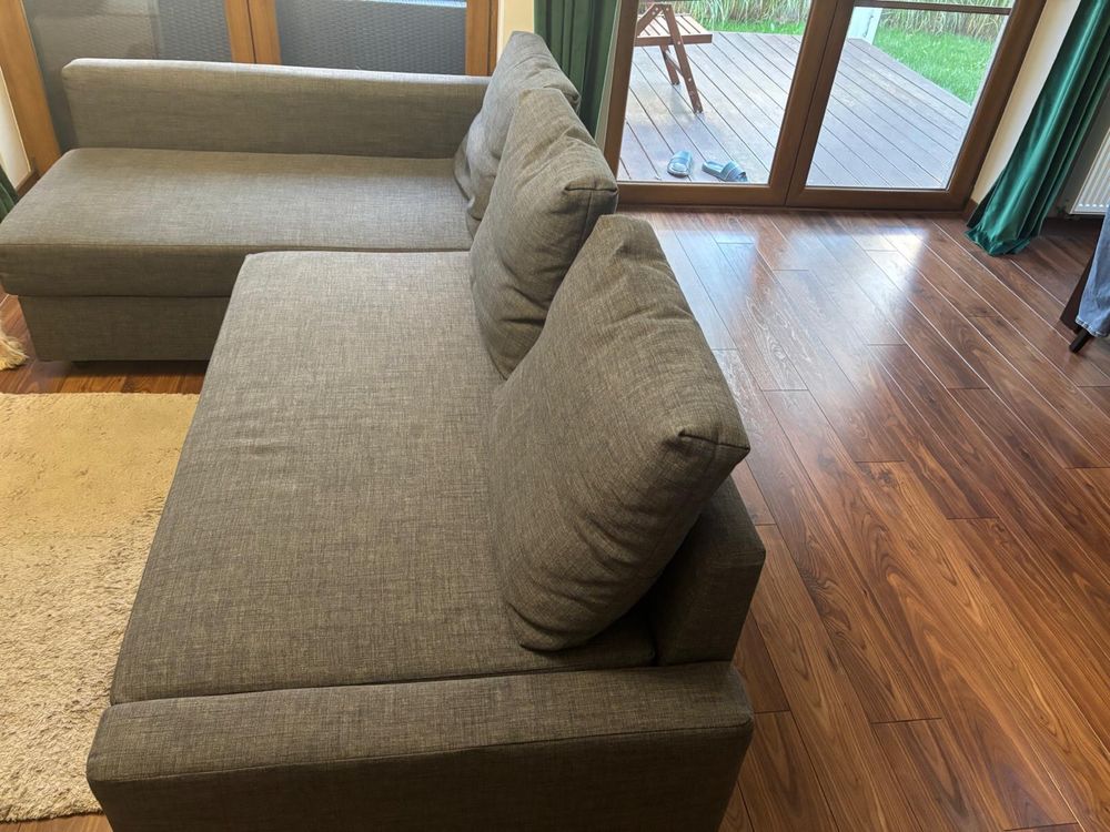 Sofa narożna z funkcją spania szara