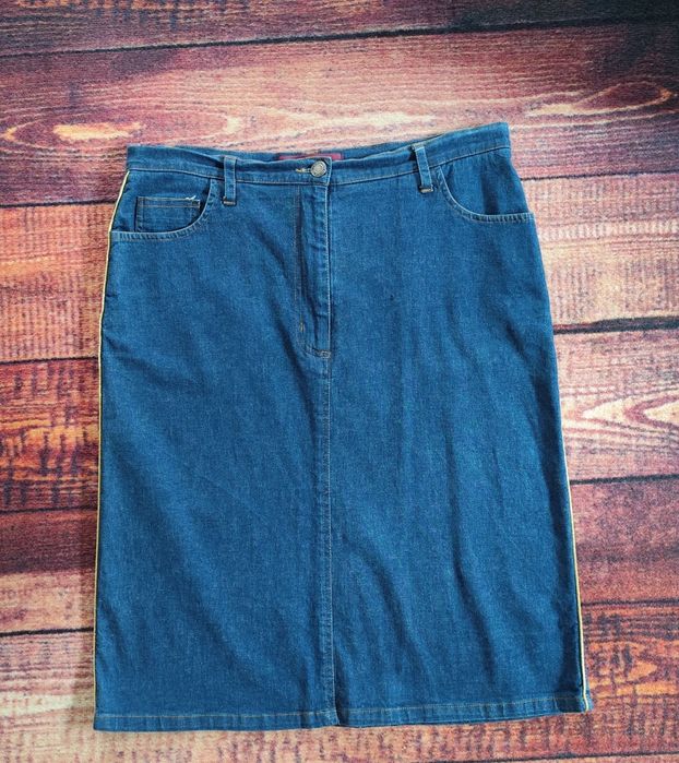 Denim _CO Spódnica dżinsowa klasyczna za kolana r.42/XL