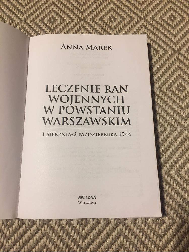 Anna Marek, Leczenie ran wojennych w powstaniu warszawskim