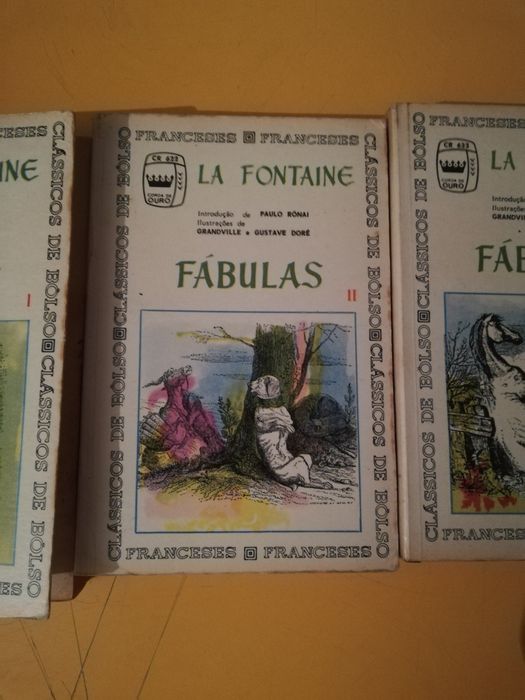 3 livros Fábulas La Fontaine