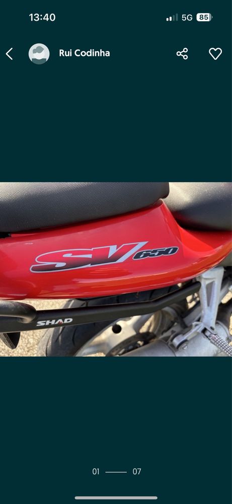 Vendo Suzuki sv 650 posso aceitar retoma de 125
