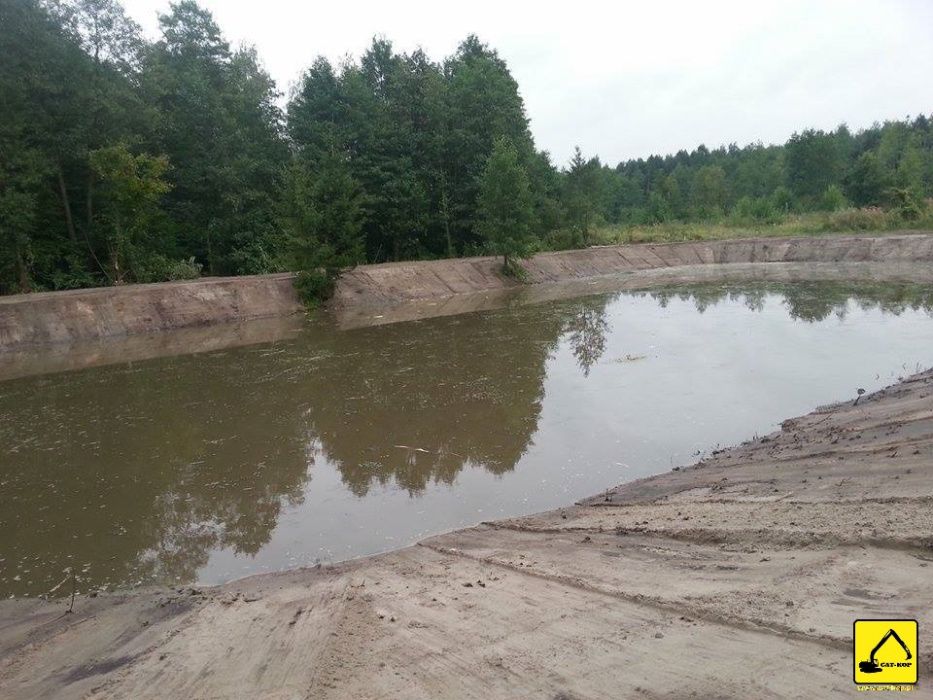 Kopanie i odmulanie stawów, wynajem koparki long reach MAZOWIECKIE