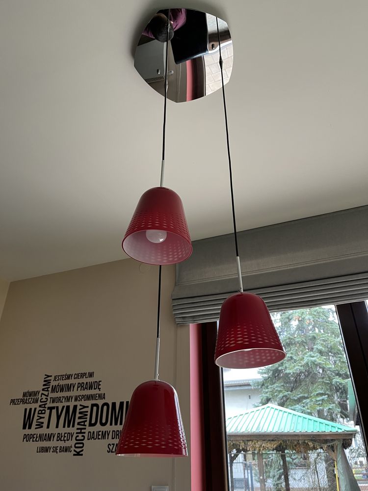 Lampa wisząca jadalnia / salon Agata Meble - kolor oprawy czerwony