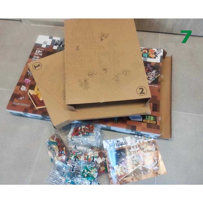 Конструктор типа Лего Minecraft Битва в пещере и Снежная деревня LED