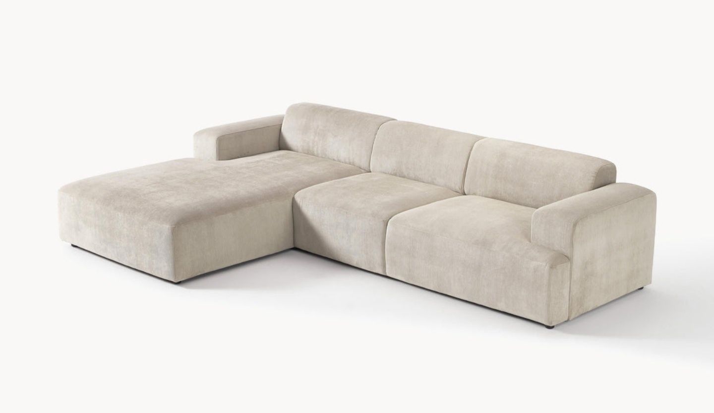 Sofa narożna lewostronna ze sztruksu Melva Westwing