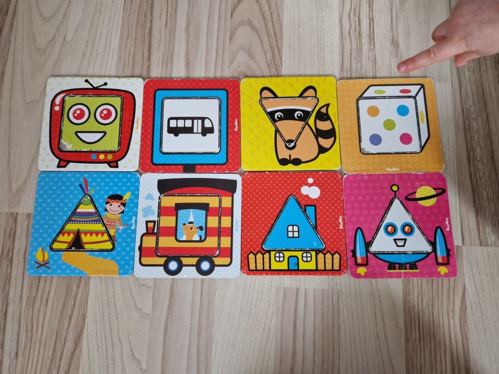 Puzzle czuczu trójkąty i kwadraty i Fisher price cyferki